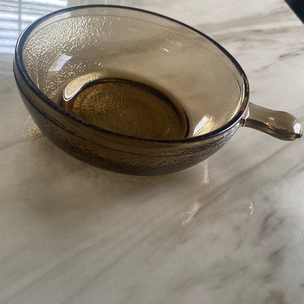 Pyrex amber bowl